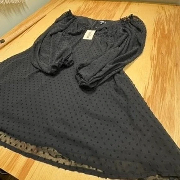 Missguided Plus Black Long Sleeve Swiss Dot Dress – US 20 – NWT - Picture 14 of 16